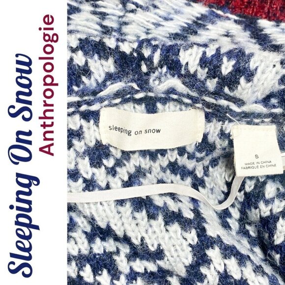 SLEEPING ON SNOW (ANTHROPOLOGIE) Open Front Wool Southwest Chunky Cardigan, Size - Picture 10 of 13